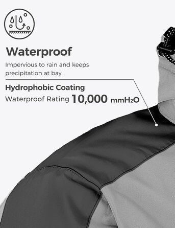 Водонепроникна зимова куртка Wantdo для чоловіків - спортивний мантель для активного відпочинку, гірський халат, XL, сірий+помаранчевий