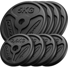 Набір гантельних дисків Marbo Sport Slim Guss 30/31 мм, 30/50/60 кг, чавунні, виробництво ЄС