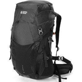 Рюкзак Terra Peak 40 л з вентильованою спинкою, тримачем для питної системи та дощовиком, туристичний рюкзак для походів і прогулянок, чорний