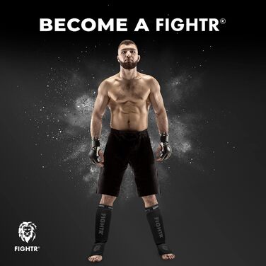 Захисники ніг FIGHTR® All Black M - для кікбоксингу, MMA, муай-тай та інших єдиноборств