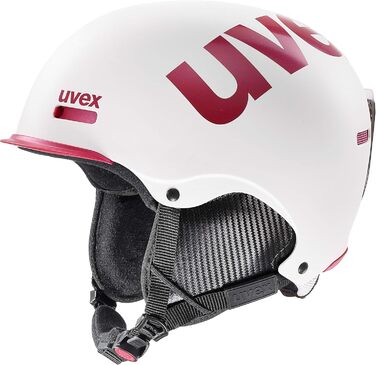 Лижний шолом Uvex HLMT 50 для жінок і чоловіків, біло-рожевий матовий, розмір 52-55 см, з індивідуальним регулюванням і вентиляцією