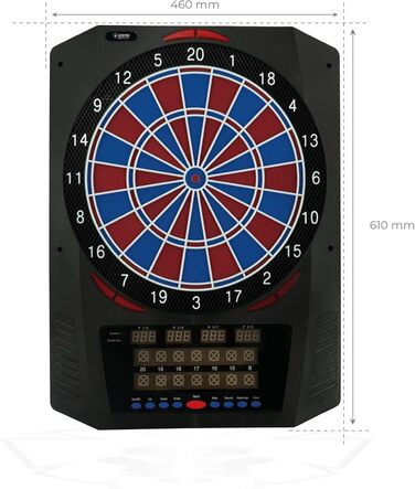 Електронна дартс-дошка KOTO Royal 580 з 6 м'якими дротиками, 36 ігор та 580+ варіацій, багатокористувацький електронний дартс