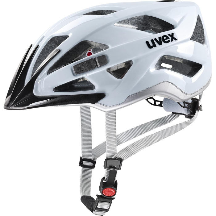 Велошолом Uvex Active для жінок і чоловіків, регульований, з можливістю LED-підсвітки, хмарно-сріблястий, розмір 56-60 см