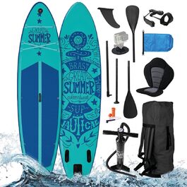 SUP дошка BRAST Primo Summer надувна 320x81x15 см: комплект з аксесуарами (весло, насос, ліш, ремкомплект)