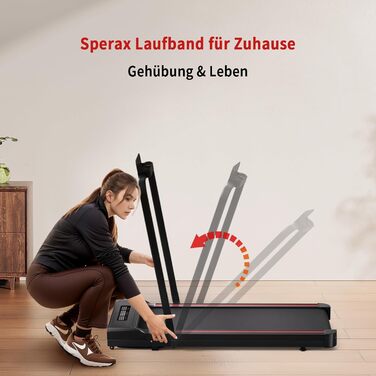Складний біговий тренажер Sperax для дому та офісу, 10 км/год, чорний