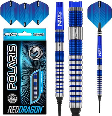 Професійний набір дротиків RED DRAGON Polaris Wolfram з насадками та стрижнями Nitrotech