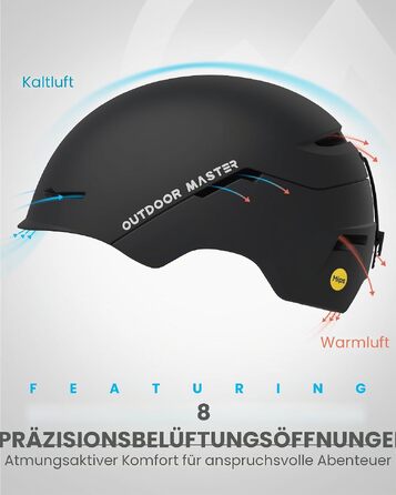 Шолом для лиж та сноуборду OutdoorMaster ELK MIPS з гірськолижними окулярами OTG, матовий чорний, розмір M