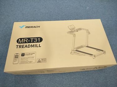 Біговий тренажер MERACH для дому з нахилом 18%, автоматична зміна нахилу, 1-14 км/год, складаний, потужність 3.5HP, розмір 46*120 см, 12 програм, чорний