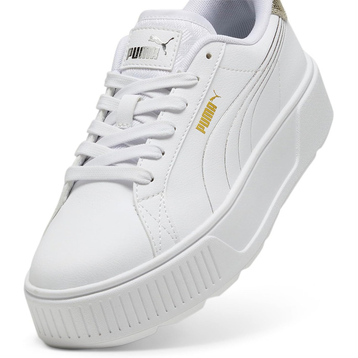 Жіночі кросівки Puma Karmen L біло-сріблясті з золотистими деталями, розмір 38.5 EU