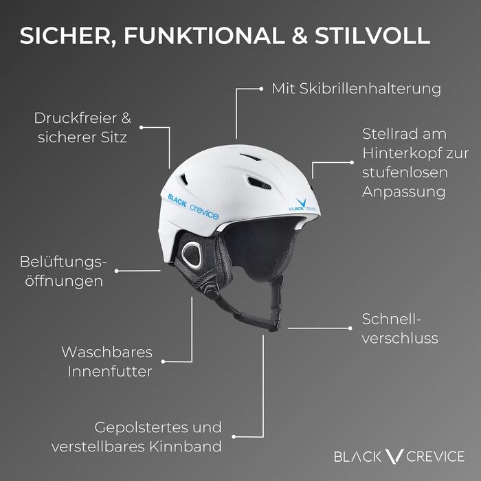 Лижний шолом Black Crevice Kitzbühel, полікарбонат, унісекс, вентиляція, розмір регулюється