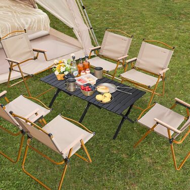 Складаний туристичний стіл Boosden 120x80 см з сумкою для пікніка, грилю та відпочинку на природі (чорний)