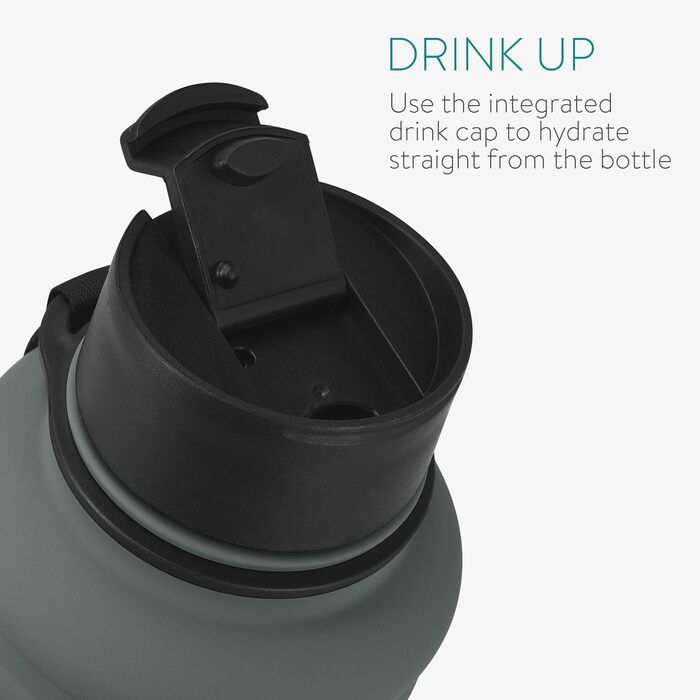 Спортивна пляшка Navaris 1,3 л з нержавіючої сталі, BPA Free, для фітнесу, антрацит