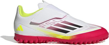 Дитячі футбольні бутси adidas F50 Club Hook and Loop для штучного поля, 32 EU, білий/чорний/жовтий