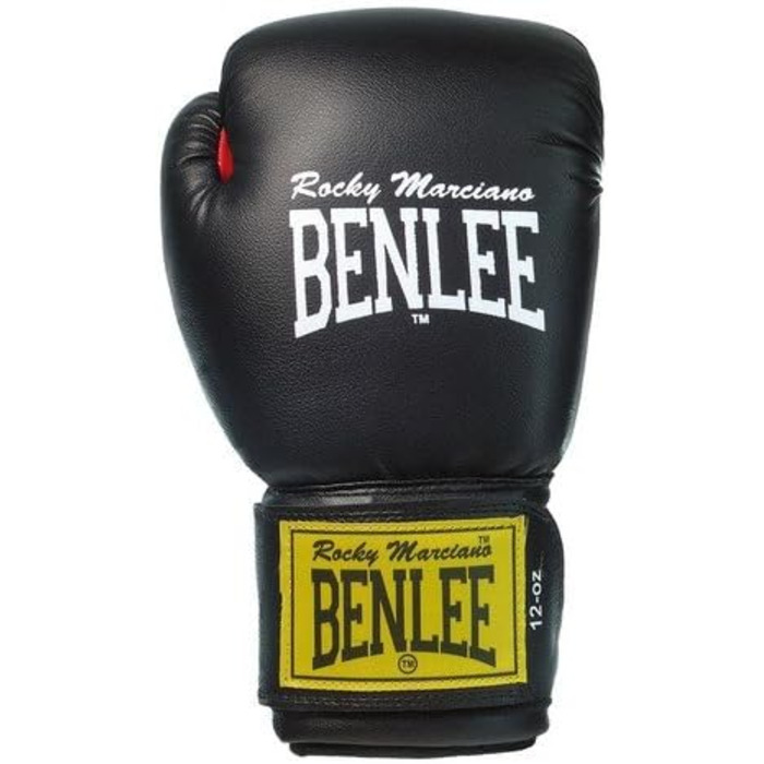 Боксерські рукавички BENLEE Rodney 8 унцій, штучна шкіра, чорні/червоні
