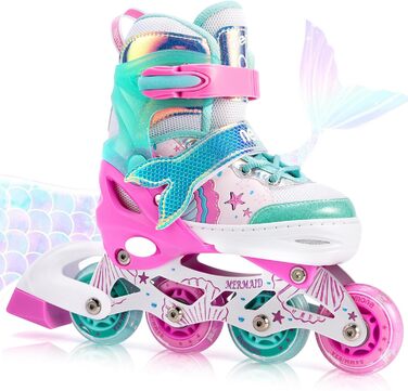 Інлайнери NEMONE для дівчаток, 4 розміри, регульовані, блакитний/фіолетовий, для дітей, 37-39 EU