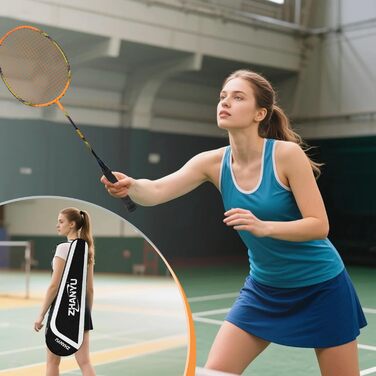 Ракетка для бадмінтону Profi 100% карбон, ультралегка, для тренувань та розваг, з сумкою (007Orange)