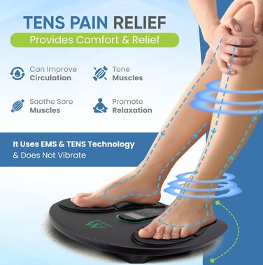 Масажер для ніг TENS та EMS Medi-Boost | Зменшує набряки, Plantarfasciitis, артрит, болі в ногах та спині | Медичний сертифікат