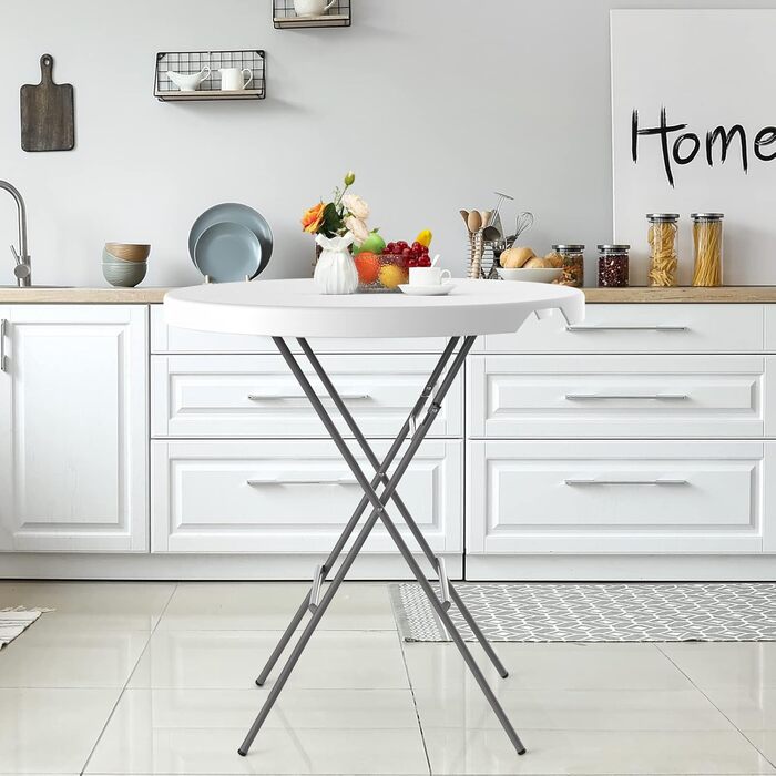 Складний квадратний стіл HollyHOME 87см: для кемпінгу, саду, балкону, кухні, BBQ, вечірок. Сірий