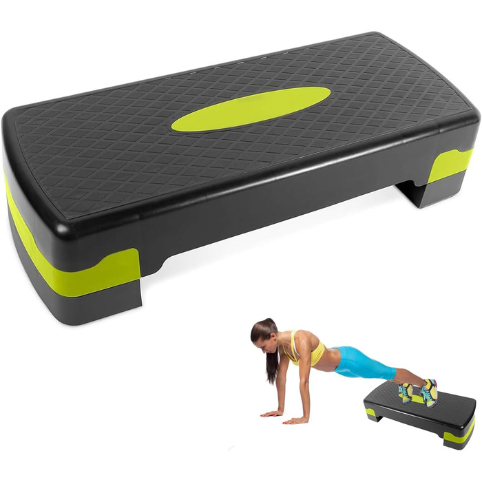 Степпер для фітнесу - регульована висота 10/15 см - для дому, офісу, силових тренувань, йоги та кардіо - 67x27 см