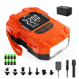 Електричний насос для SUP-дошки GICLE 22PSI з акумулятором, Type-C, 12V DC, помаранчевий