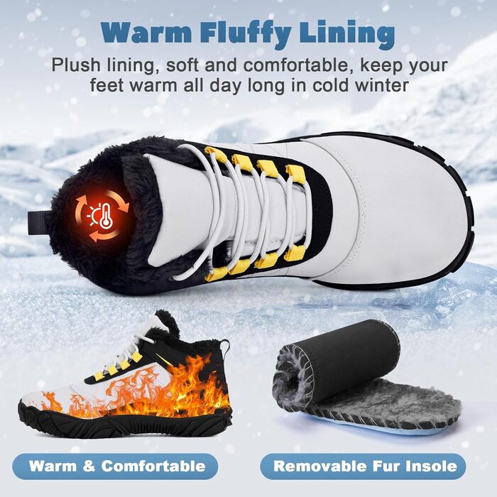 Зимові шкарпетки-взуття Ruyi для жінок та чоловіків: теплі, водонепроникні, для трейлу, зручні зимові черевики з широкою передньою частиною (C001 Gray, 39 EU)
