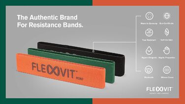 Набір фітнес-стрічок FLEXVIT Mini Band 3 шт. Athlete – еластичні фітнес-резинки для стабілізації, розтягування та мобілізації, різної жорсткості, для початківців і професіоналів