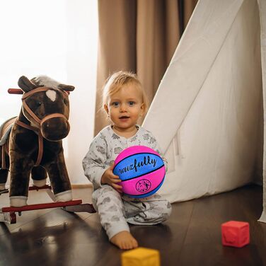 Баскетбольні м'ячі Wuzfully для дітей та дорослих для гри в приміщенні та на вулиці (3 шт., рожевий, блакитний)