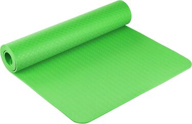 Килимок для йоги BODYMATE Premium TPE 183x61 см, нековзкий, фітнес-мат для йоги, пілатесу, спорту, товщина 6 мм, зелений