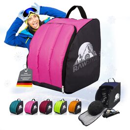 Чохол для лижних черевиків BambiniWelt Rafael K. - 40x42x30 см, водонепроникний, з ручкою та лямками, для черевиків, шолома та рукавичок (чорний-рожевий)