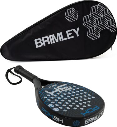 Ракетка для падел-тенісу Brimley Padelschläger Carbon PDX3K 3K-Carbon | Підходить для початківців та досвідчених гравців | 100% карбонова ракетка, Eva-наповнювач, зручна захисна сумка