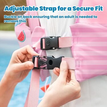 Schwimmflügel HeySplash для дітей 14-30 кг, рожеві, з писником, регульовані, для навчання плаванню