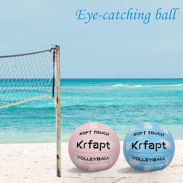 Волейбольний м'яч Krfapt розмір 5, офіційний, Soft Touch, для тренувань, Outdoor/Indoor, водонепроникний, з дизайном Ripples (синій/фіолетовий/рожевий)