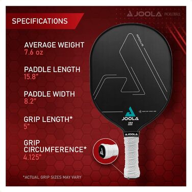Професійна ракетка для піклболу JOOLA Radius Pro з текстурованою карбоновою поверхнею, поліпропіленовим стільниковим ядром 16 мм для максимального контролю та спіну