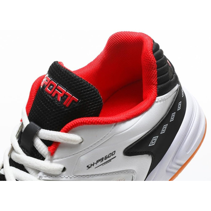 Чоловічі/Жіночі гандбольні кросівки: дихаючі, з антиковзаючою підошвою, легкі, для змагань та тренувань, білі/червоні, 40 EU