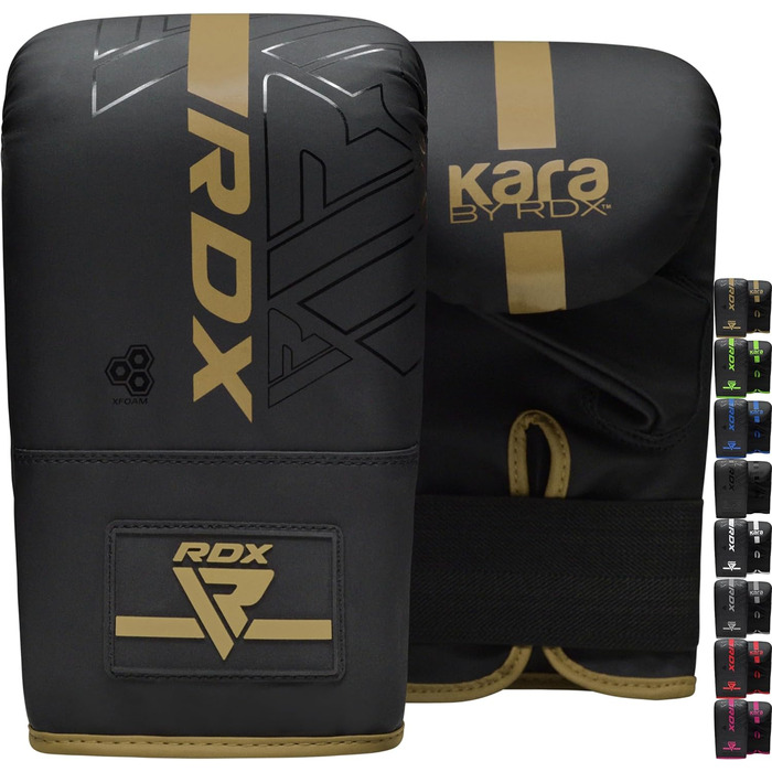 Боксерські рукавички RDX KARA для кікбоксингу, муай-тай, MMA, тренувань, золоті, штучна шкіра Maya Hide, для спарингу, боксу, фітнесу, боксерського мішка