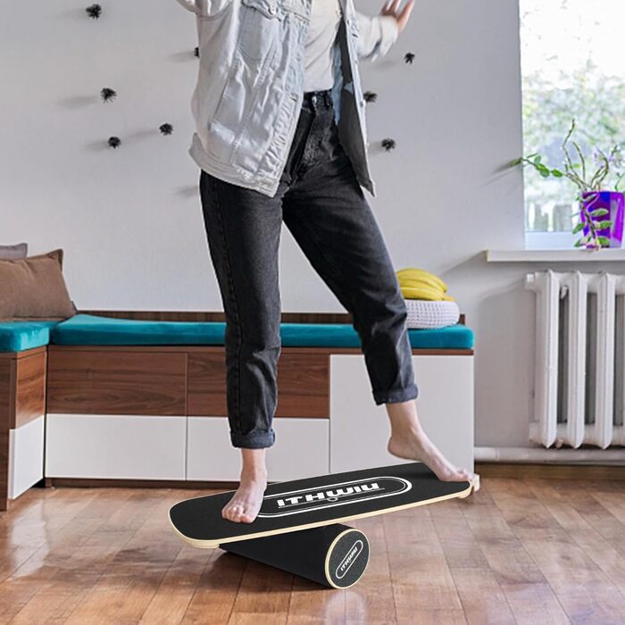 Балансборд Roller Holz Trainer: Дерев'яний балансборд для тренувань, чорний