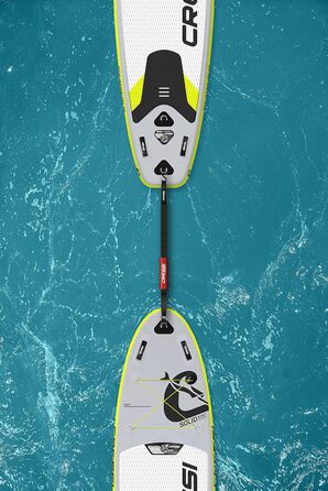 Надувна SUP-дошка Cressi Isup 12'2'' комплект для дорослих, сіро-флуоресцентна, швидке накачування, повний набір аксесуарів