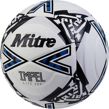 М'яч футбольний Mitre Impel Lite 360 – легкий, зносостійкий, розмір 4, білий/чорний/синій