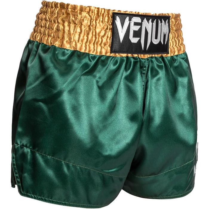 Бойкерські шорти для тайського боксу Venum Classic Muay Thai (Зелений/Золотий/Білий), розмір L Slim