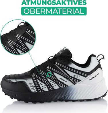 Черевики для хайкінгу та трекінгу для жінок та чоловіків, дихаючі, чорно-білі (37 EU)