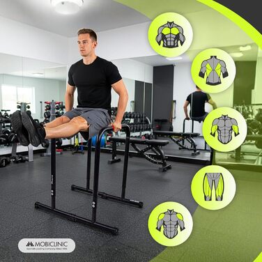 Mobiclinic® Дисбаран, турнік для віджимань та підтягувань, регульована висота 79-89 см, неслизькі ручки, гумові ніжки, посилена сталь, для фітнесу, Twins