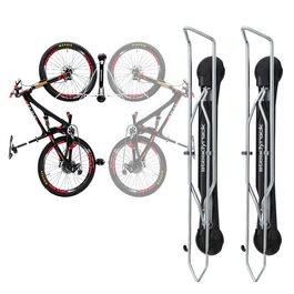 Тримач для велосипедів Steadyrack – поворотна настінна підставка для гірських велосипедів, витримує 35 кг, для коліс 20'-29' та шин 2.1'-2.8', складна настінна монтаж для економії місця (2 шт. в упаковці, хром)