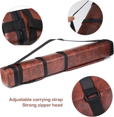 Чохол для більярдних київ: на 3 батти та 6 шесток, з екошкіри, жорсткий, коричневий