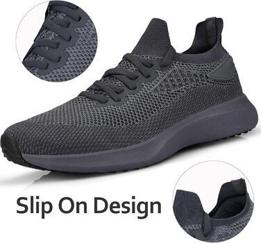 Чоловічі кросівки для занять спортом та бігу. Легкі, дихаючі, модель Slip-on. Колір: темно-сірий, розмір: 40 EU