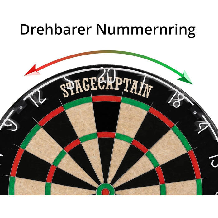 Stagecaptain DBS-1715 Bullseye Pro – професійна дартс-мішень із сизалю з дротами, 6 дротиками та 4 наборами оперень