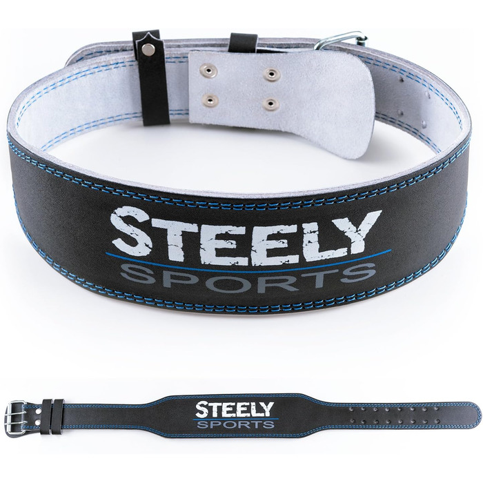 Чоловічий шкіряний пояс для важкої атлетики Steely Sports XL – бодібілдинг, тренування, фітнес