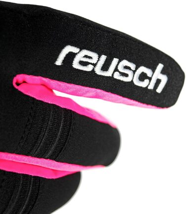 Дитячі гірськолижні рукавички Reusch Softshell, водонепроникні та вітрозахисні, чорно-сіро-рожеві, розмір 5