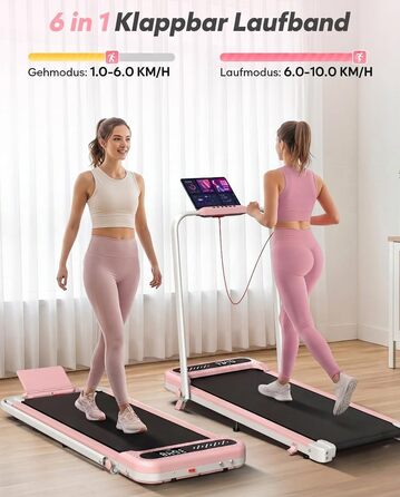 Складана бігова доріжка Cardirun 6-в-1 для дому та офісу, Walking Pad з регулюванням нахилу, 3.0 л.с., LED-дисплей, витримує до 150 кг, без встановлення