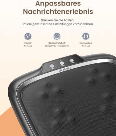 Масажер для ніг RENPHO з підігрівом, Shiatsu, електричний, 18 масажних роликів, для фасціїту п'ят, подарунок для жінок та чоловіків, розмір до 47, FM062