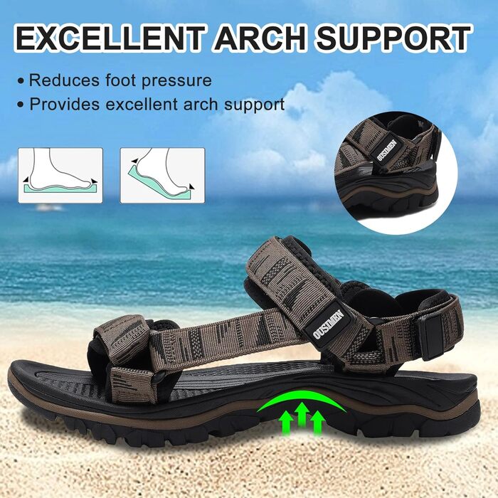 Чоловічі трекінгові сандалі SYKT для туризму та відпочинку (армійний зелений, 40 EU)